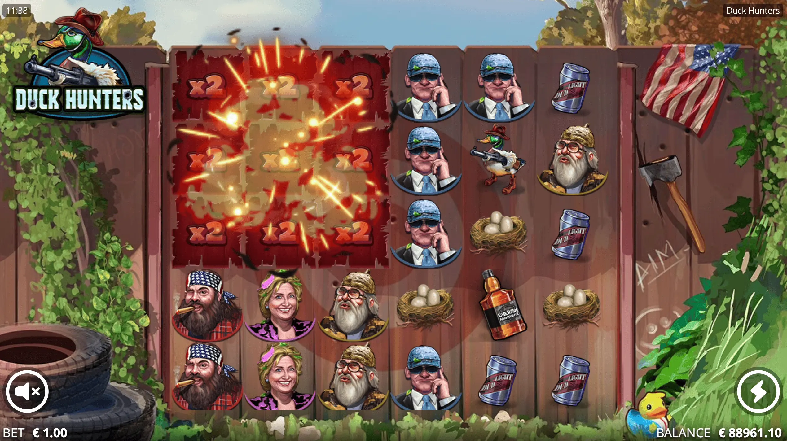 Duck Hunters official six-column grid showing a Bomb feature